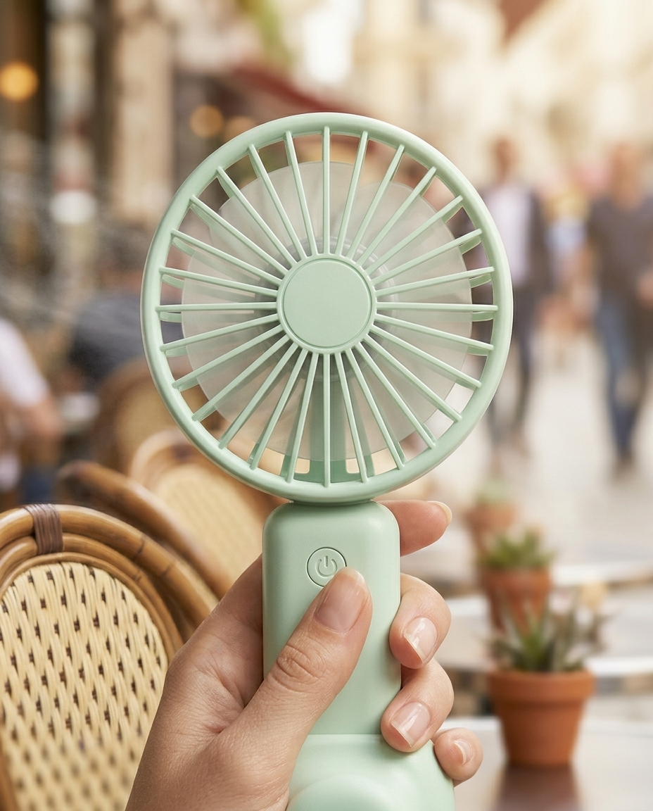 Airpact mini ventilateur portable - gros plan main produit