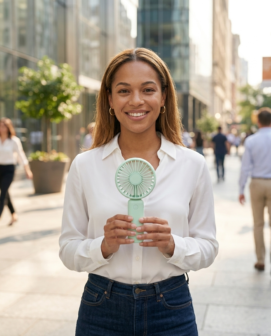 Airpact mini ventilateur portable - lifestyle urbain exterieur