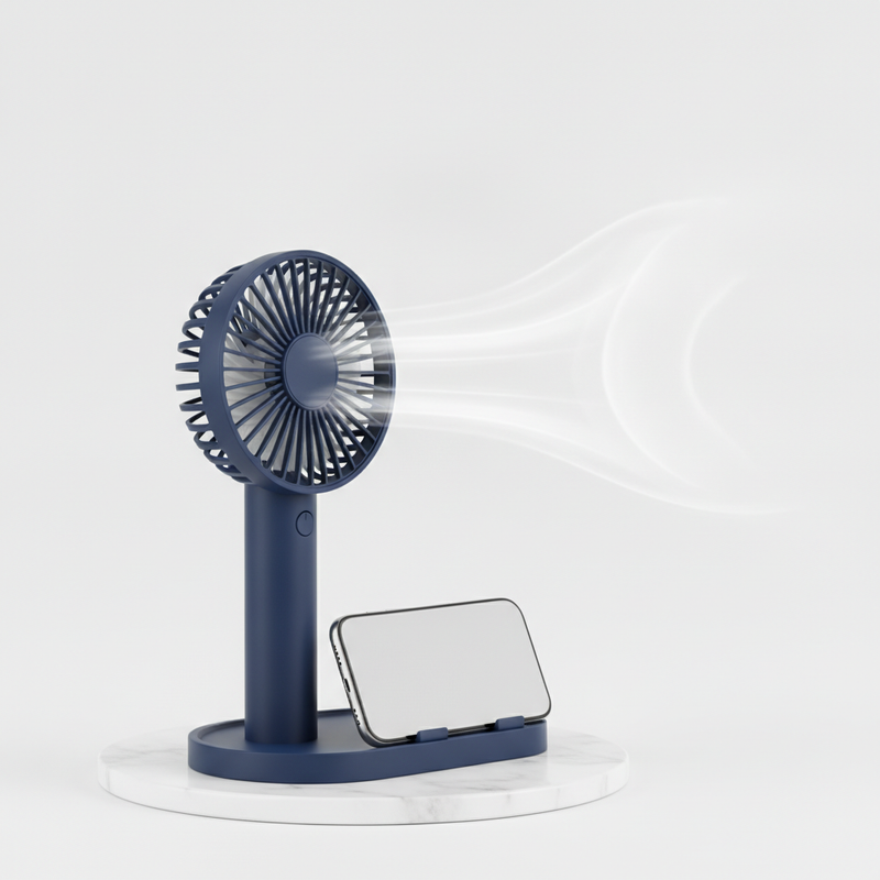 Ventilateur portable avec support telephone amovible