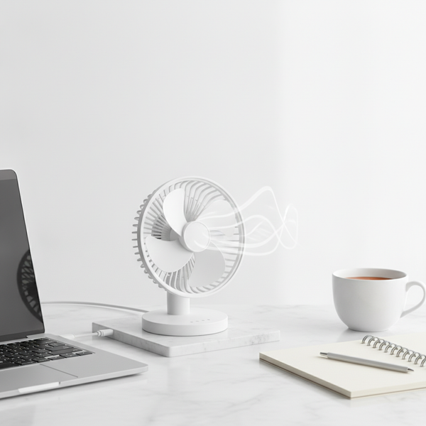 Mini ventilateur de bureau filaire USB branche a un ordinateur